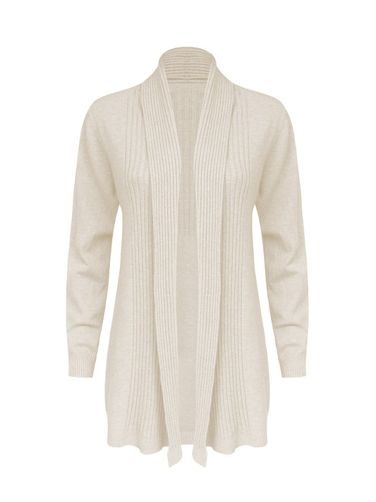 Anna Smith Ladies Fine-Kit Shawl neckline basic Cardigan