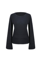 Load image into Gallery viewer, Anna Smith Pointelle bell sleeves boho knitted Top
