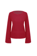 Load image into Gallery viewer, Anna Smith Pointelle bell sleeves knitted Flare Top