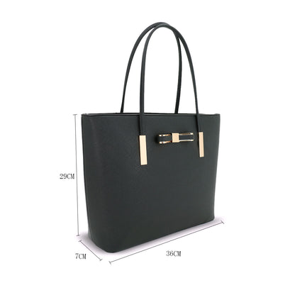 F16126 GESSY BOW DETAIL SHOULDER BAG SET IN BLACK