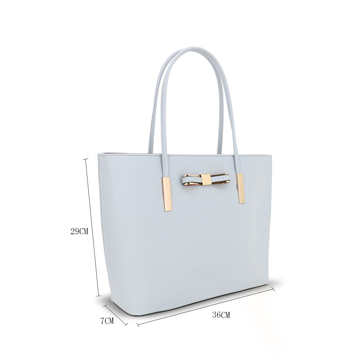 F16126 GESSY BOW DETAIL SHOULDER BAG SET IN LIGHT GREY