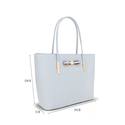 F16126 GESSY BOW DETAIL SHOULDER BAG SET IN LIGHT GREY