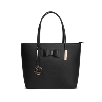 G1143 GESSY BOW DETAIL TOTE BAG IN BLACK