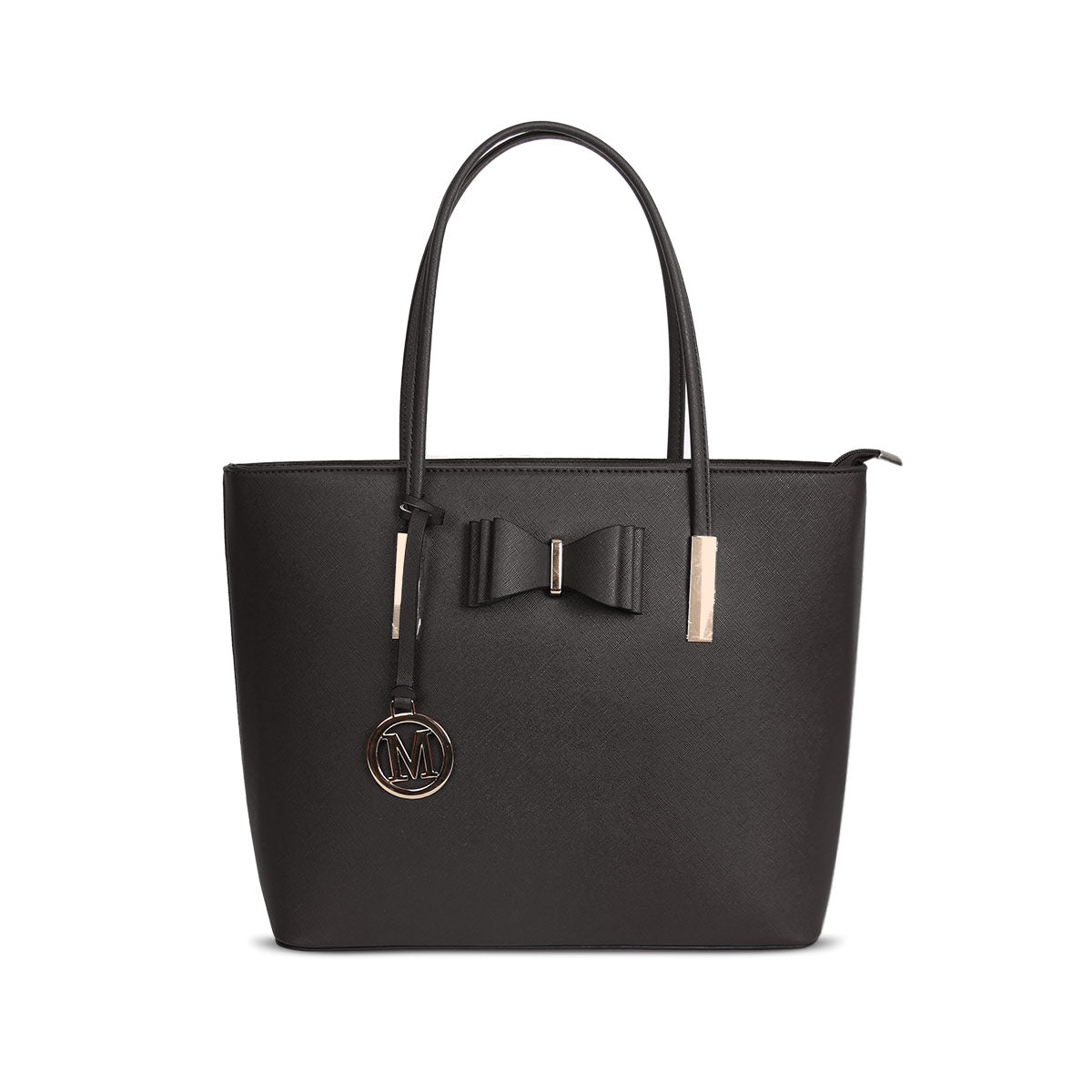 G1143 GESSY BOW DETAIL TOTE BAG IN DARK GREY