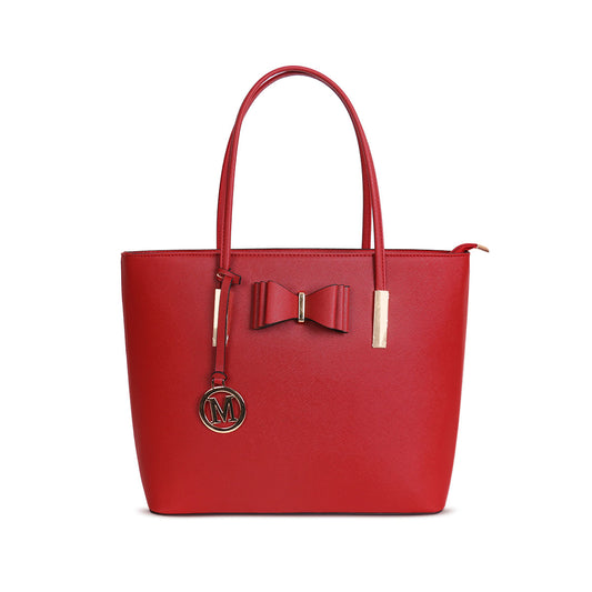 G1143 GESSY BOW DETAIL TOTE BAG IN RED