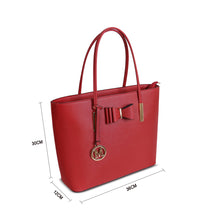 Load image into Gallery viewer, G1143 GESSY BOW DETAIL TOTE BAG IN RED