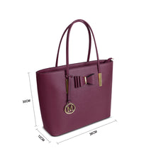 Load image into Gallery viewer, G1143 GESSY BOW DETAIL TOTE BAG IN WINE RED