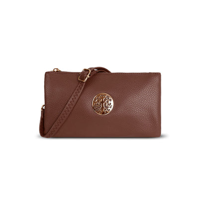 G4795 Gessy Cross Body Bag In Dark Brown