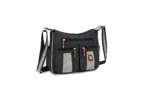 17693 GESSY HANDBAG IN BLACK/GREY