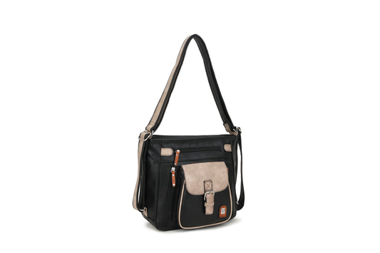 1731-3 GESSY BAG IN BLACK/APRICOT