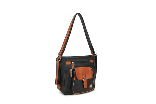 1731-3 GESSY BAG IN BLACK/BROWN