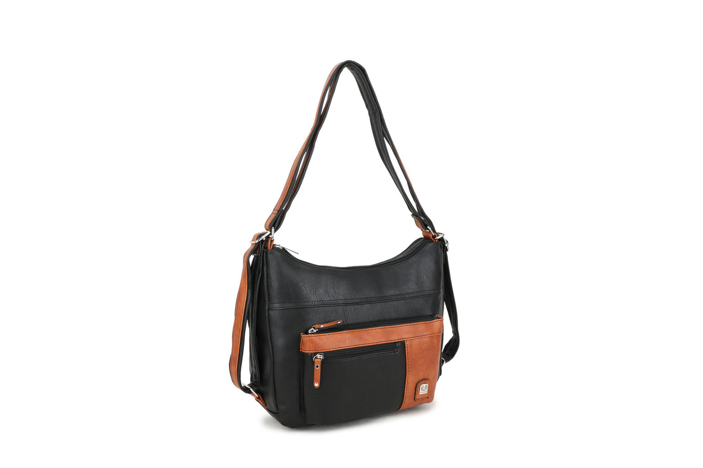 1743-3 GESSY HANDBAG IN BLACK/BROWN