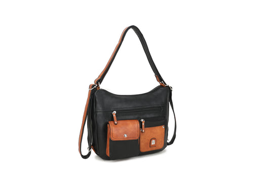 1716-3 GESSY BAG IN BLACK/BROWN