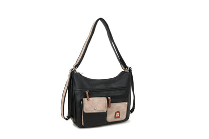 1716-3 GESSY BAG IN BLACK/APRICOT