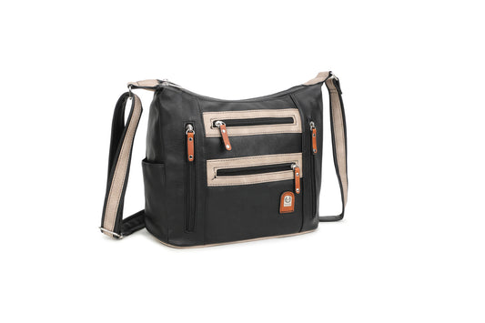 1711-3 GESSY BAG IN BLACK/APRICOT