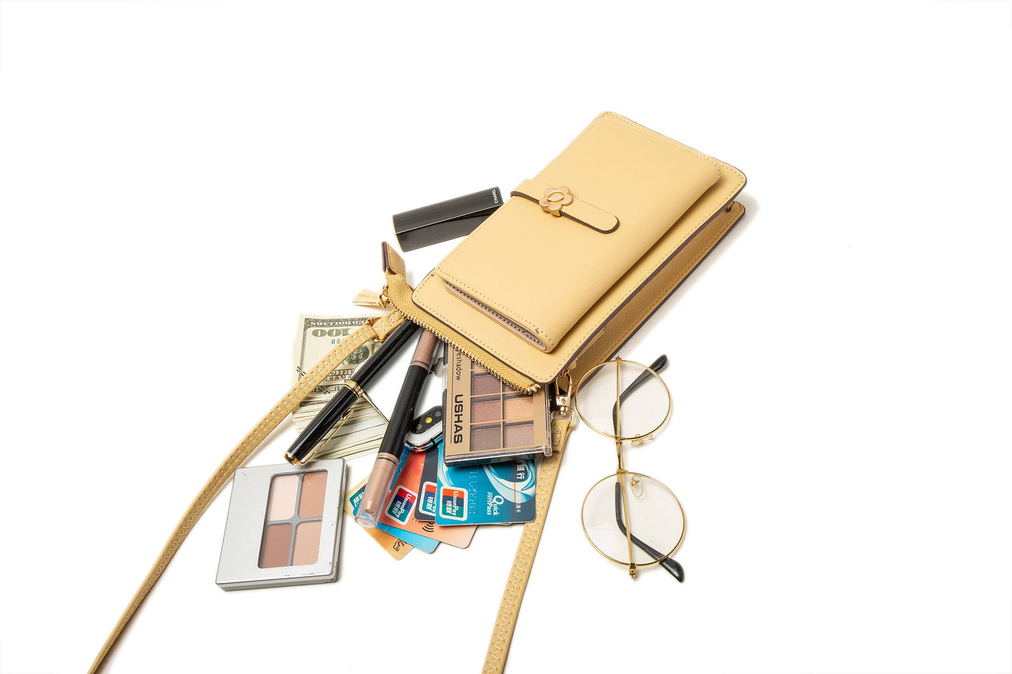 L107 GESSY CROSSBODY MOBILE PHONE PURSE IN BROWN