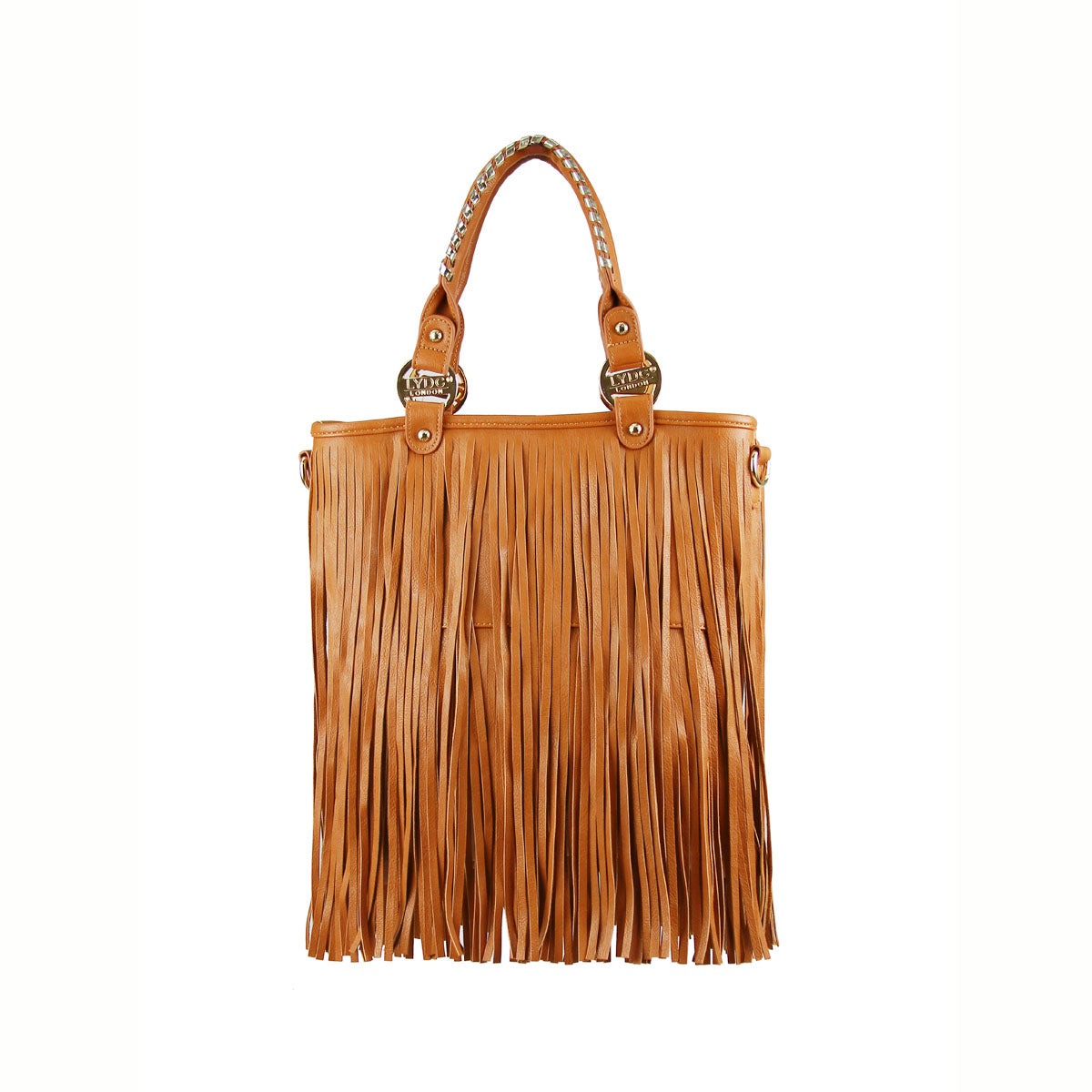 L1210 LYDC FRINGE DETAILED GRAB AND GO BAG IN TAN