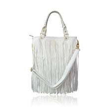 Load image into Gallery viewer, L1210 LYDC FRINGE DETAILED GRAB AND GO BAG IN WHITE
