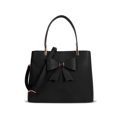 L4798 LYDC  BOW DETAIL TOTE HANDBAG IN BLACK