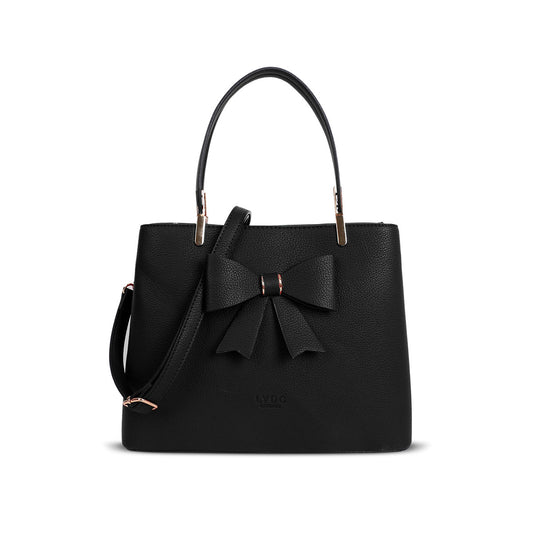 L4798 LYDC  BOW DETAIL TOTE HANDBAG IN BLACK