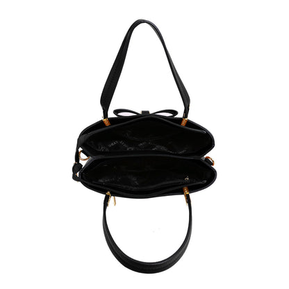 L4798 LYDC  BOW DETAIL TOTE HANDBAG IN BLACK
