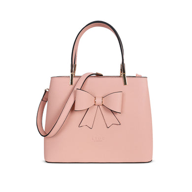 L4798 LYDC  BOW DETAIL TOTE HANDBAG IN NUDE