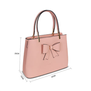 L4798 LYDC  BOW DETAIL TOTE HANDBAG IN NUDE