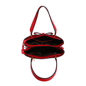 L4798 LYDC  BOW DETAIL TOTE HANDBAG IN RED