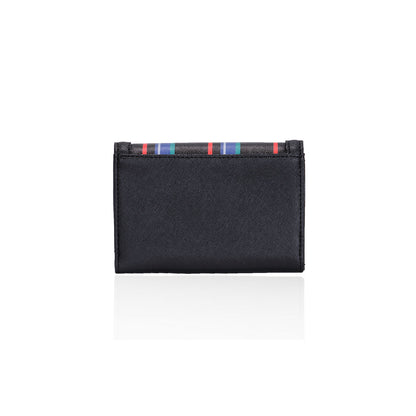 PL393_BK_RD LYDC MULTICOLOUR GEOMETRIC MINI PURSE IN BLACK & RED&YELLOW