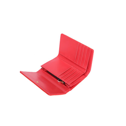 PL393_RD_RD LYDC MULTICOLOUR GEOMETRIC MINI PURSE IN RED