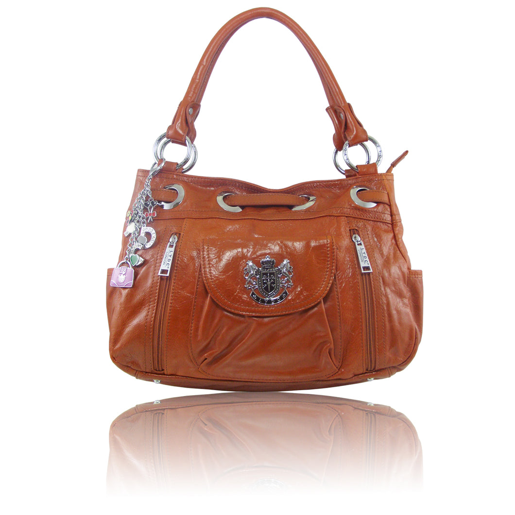 L3201 LYDC Real Leather Handbag In Light Brown
