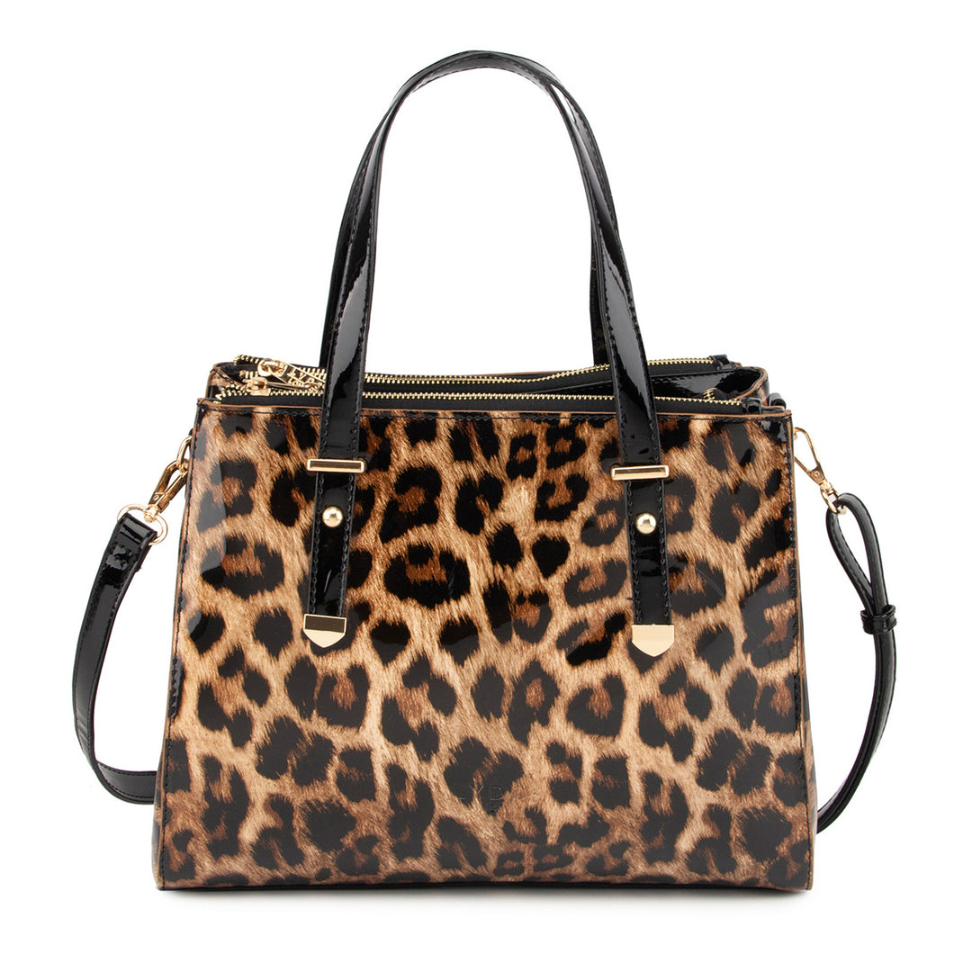 L4802LP LYDC Leopard Pattern Handbag In Brown